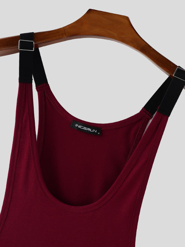 Mens Solid Color Loose Casual Tank SKUL20200