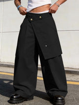 Men's Asymmetrical Wrap Waist Wide Leg Utility Techwear Cargo Pant SKUL60024