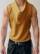 Mens Solid Cowl Neck Sleeveless Vest SKUK52509