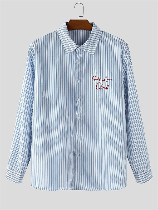 Men's Stripe Casual Long Sleeve Shirt SKUL27342