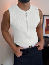 Men's Solid Color Textured Casual Tank SKUL41392