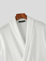 Mens Textured Lace-Up Short Sleeve T-Shirt SKUL11446