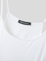 Mens Solid Color Deep U-Neck Tank SKUL06494