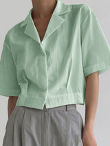 Mens Solid Color Casual Short-Sleeve Shirt SKUL10729