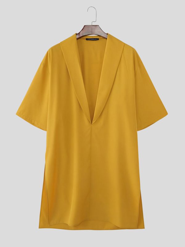 Men's Faux Two Piece Half Sleeve Shirt SKUL53188