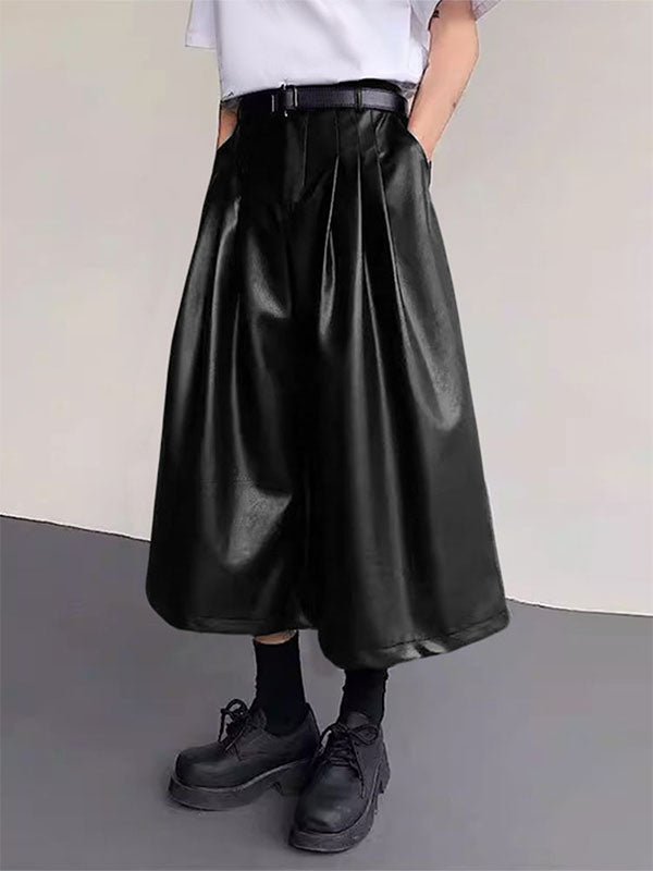 Mens Faux Leather Wide-Leg Pant SKUL12424