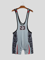 Men's Number 23 Print Colorblock Bodysuit SKUL19096