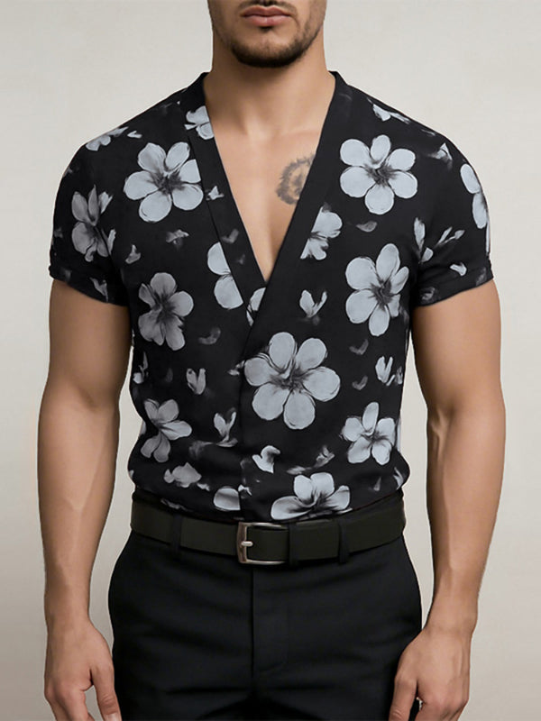 Mens Floral Print Short Sleeve T-Shirt SKUL15027