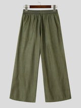 Men's Solid Color Tie Waist Casual Pant SKUL61168