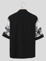 Mens Ink Plants Print Short Sleeve Shirt SKUK63668