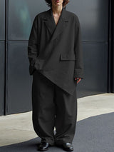 Men's Solid Color Casual Two Pieces Outfit SKUL35380