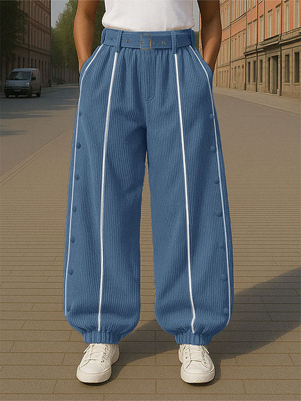 Men's Colorblock Striped Textured Casual Pant SKUL26201