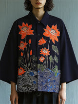 Men's Floral Print Long Sleeve Shirt SKUL17020