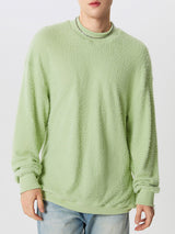 Mens Minimalist Solid Color Textured Pullover Sweater SKUK75065