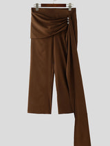 Mens Two-Piece Design Ribbon Long Pant SKUK90756