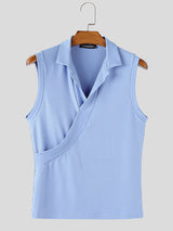 Mens Solid Color Textured Casual Tank SKUL09764
