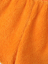Men's Avant-Garde Fluffy Fleece Side Snap Button Split Booty Short SKUL74875