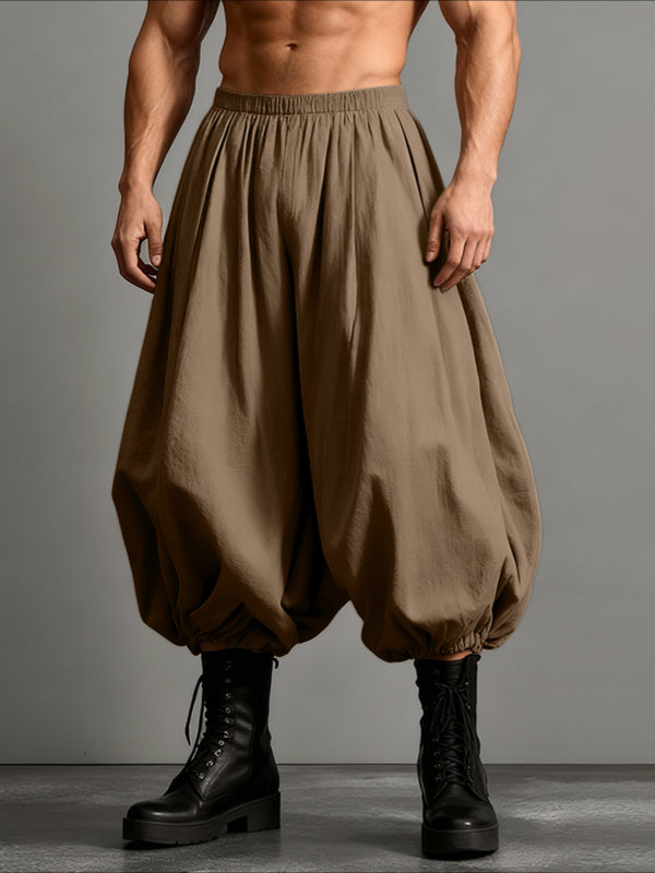 Men's Solid Color Casual Loose Lantern Pant SKUL48688