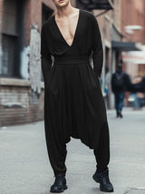 Men's Solid Color Deconstructed Harem Jumpsuit SKUL51257