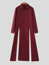 Men's Solid Multi-Panel Split Long Sleeve Shirt SKUL25820