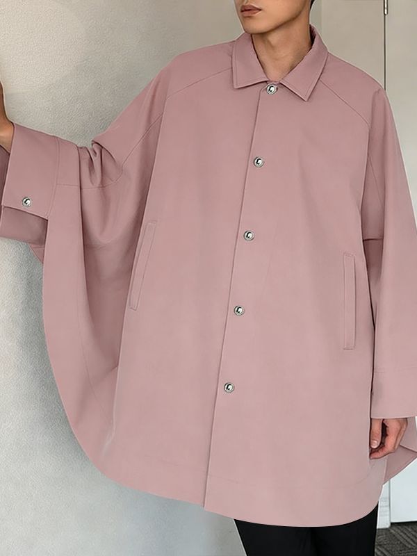 Men's Solid Color Deconstructed Loose Fit Shirt SKUL47668