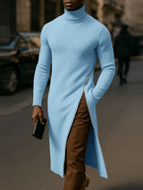 Men's Deconstructed Textured Long Hem Long Sleeve T-shirt SKUL46241