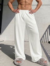 Men's Cozy Comfort Solid Textured Straight Wide Leg Pajama Pant SKUL70255