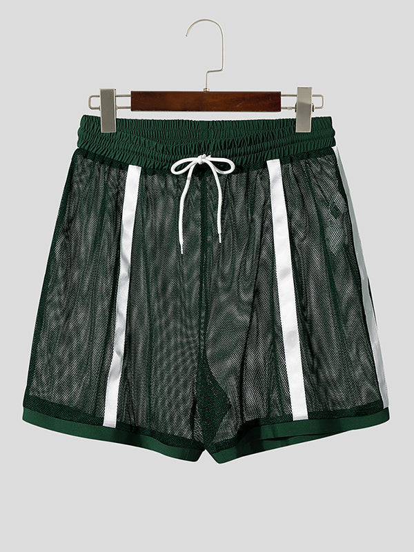 Mens Striped Hollow Out Casual Short SKUL12741