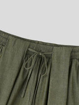 Men's Solid Color Tie Waist Casual Pant SKUL61168