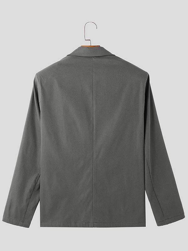 Mens Sheer Mesh Panel Tie-Detail Long-Sleeve Blazer SKUK95694