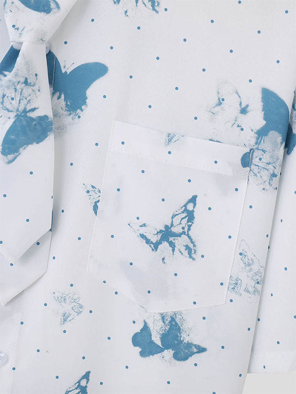 Mens Butterfly Print Short Sleeve Shirt SKUK66763