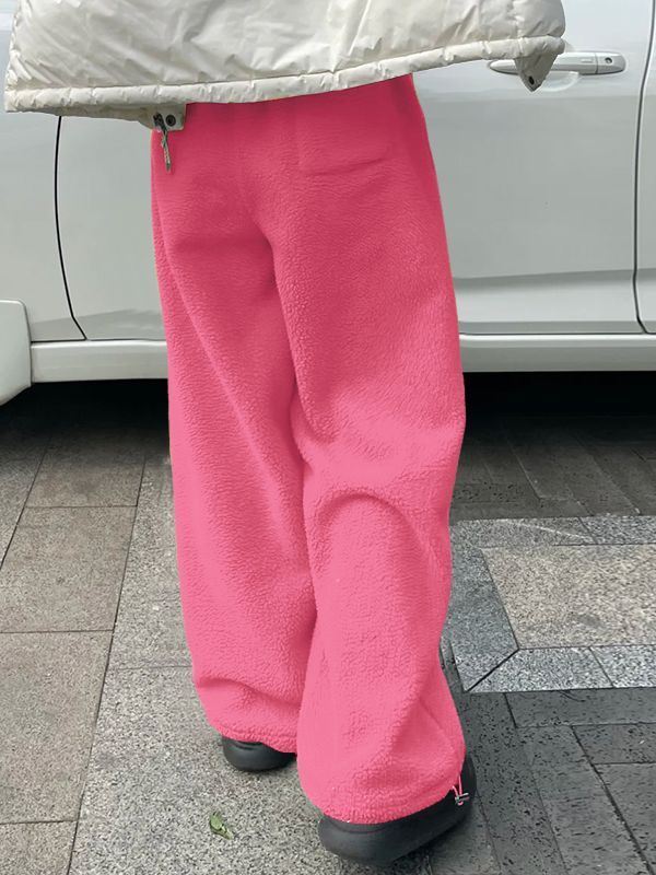 Men's Solid Color Plush Loose Pant SKUL38976