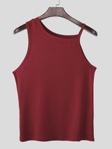 Mens Asymmetrical Strap Knit Casual Tank SKUL20225