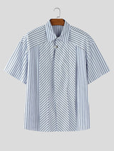 Men's Striped Casual Half Sleeve Shirt SKUL26986
