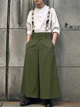 Men's Japanese Workwear High Waist Detachable Suspender Jumpsuit SKUL63182