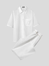 Mens Sheer Mesh Textured Two Pieces Outfit SKUL13934