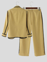 Men's Bold Stripe Colorblock Casual Two Pieces Outfit SKUL24964