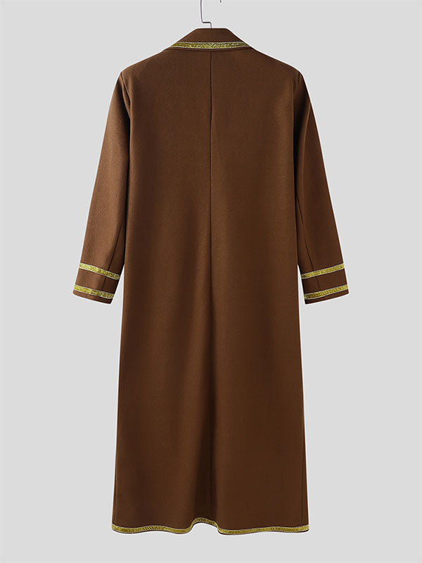 Men's Colorblock Piped Long Sleeve Coat SKUL27339