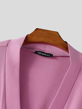 Men's Solid Color Cowl Neck Long Sleeve Jumpsuit SKUL45217