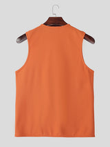 Mens Solid Color Split Hem Tank SKUL07479