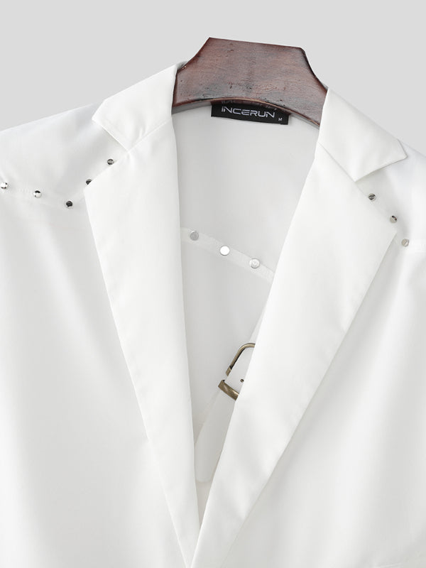 Men's Irregular Hollow Out Casual Long Sleeve Blazer SKUL22299