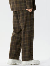 Mens Vintage Plaid Casual Straight Pants SKUK41861