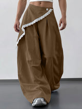 Men's Lace Patchwork Layered Casual Pant SKUL41702