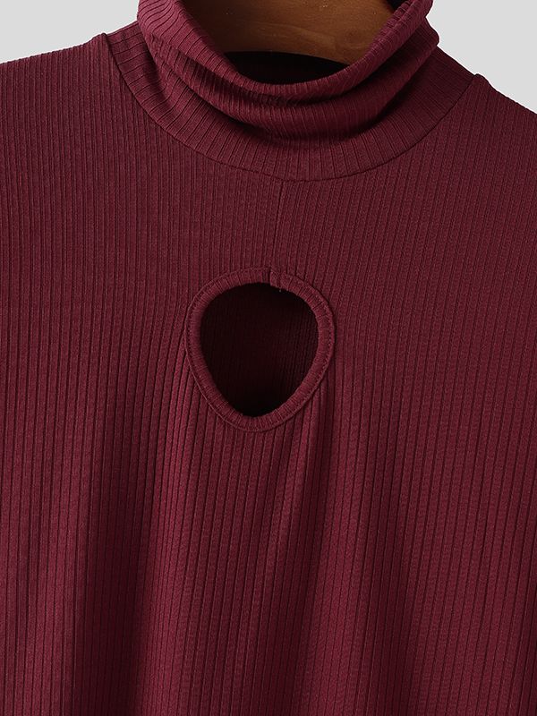 Men's Heart Cut Out Long Sleeve T-shirt SKUL45048