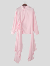 Men's Irregular Hem Long Sleeve Shirt SKUL29558