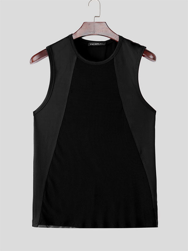 Mens Sheer Mesh Hooded Casual Tank SKUL19125