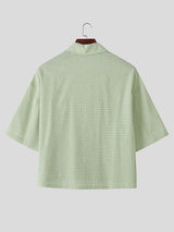 Mens Plaid Cropped Short Sleeve Shirt SKUL02060