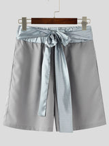 Mens Tie Detail Patchwork Striped Casual Short SKUL19079