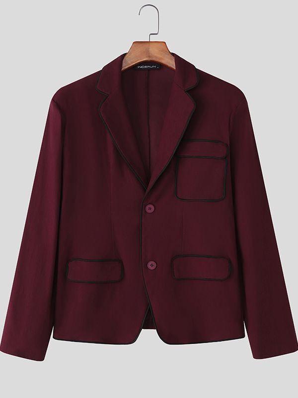 Men's Bold Edge Contrast Long Sleeve Blazer SKUL29610