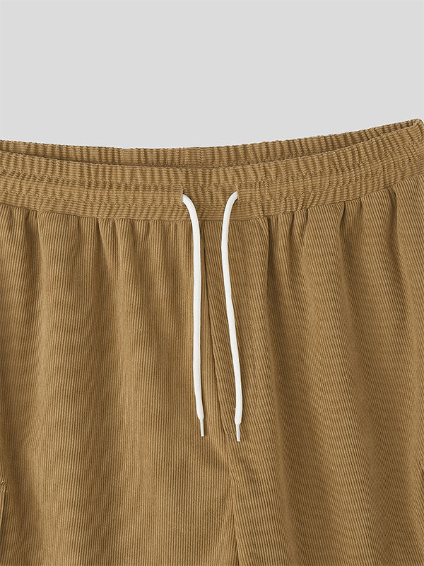 Mens Corduroy Zipper Casual Short SKUL18727